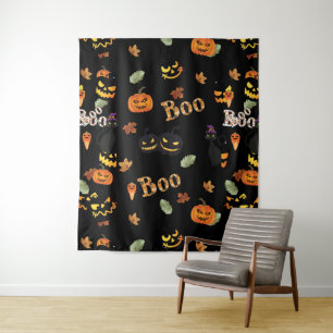 Tenture Halloween Cat Boo