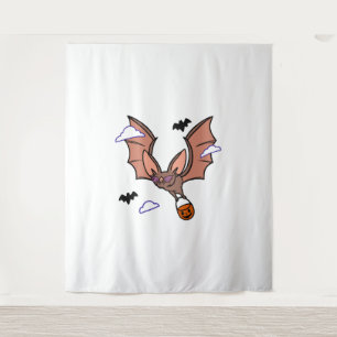 Tenture Halloween chauve-souris volant mignonne
