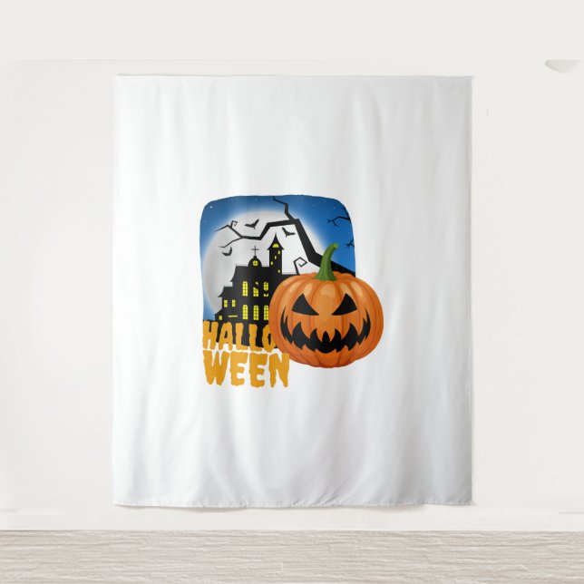 Tenture Halloween citrouille (Devant)