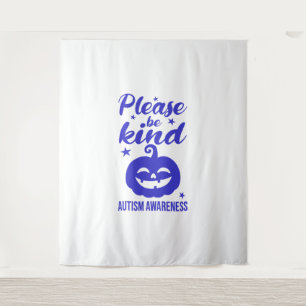 Tenture Halloween Citrouille bleu Autisim sensibilisation