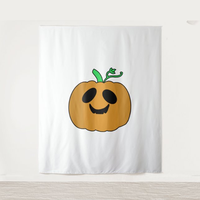Tenture Halloween Citrouille effrayant V2 (Devant)