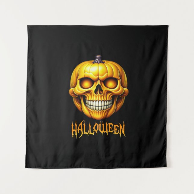 TENTURE HALLOWEEN CITROUILLE SKULL (Devant)
