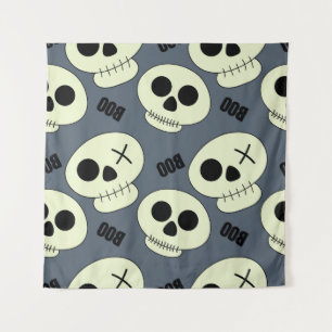 Tenture Halloween crâne mignon avec boo enfant sans soudur