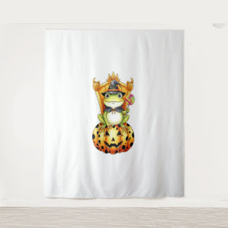 Tenture Halloween Cute Frog sur Citrouille