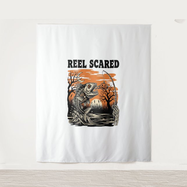 Tenture Halloween de pêche aux jeunes (Devant)