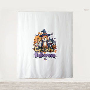 Tenture Halloween en chats