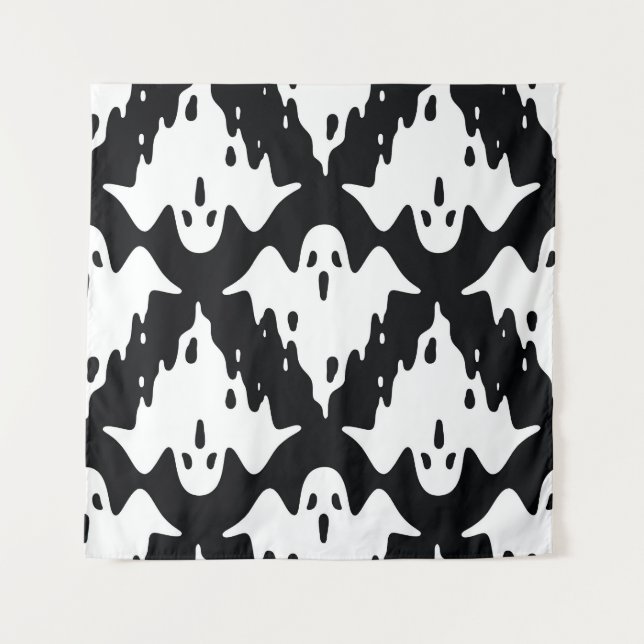 Tenture Halloween Ghost Éffrayant Motif sans couture (Devant)