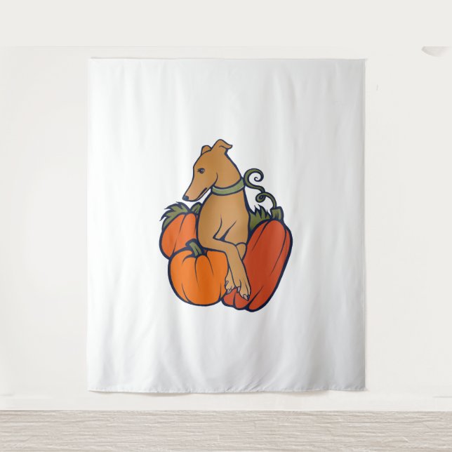 Tenture halloween greyhound (Devant)