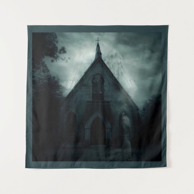 Tenture Halloween - Haunted Church 1 (Devant)