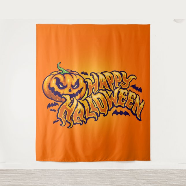 Tenture Halloween heureux avec Jack-o'-lantern en toile de (Devant)