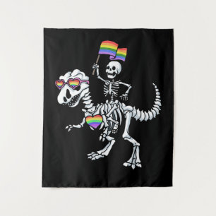 Tenture Halloween LGBT T Rex Dinosaur Skeleton Gay pride
