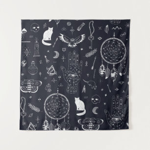 Tenture Halloween Magic : Vintage Doodle Motif.