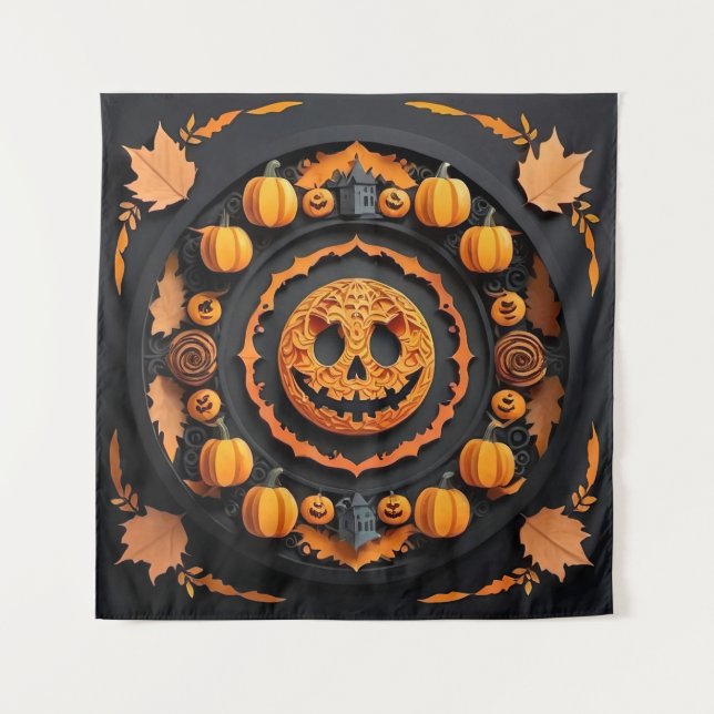 Tenture Halloween Papercuat Mandala (Devant)