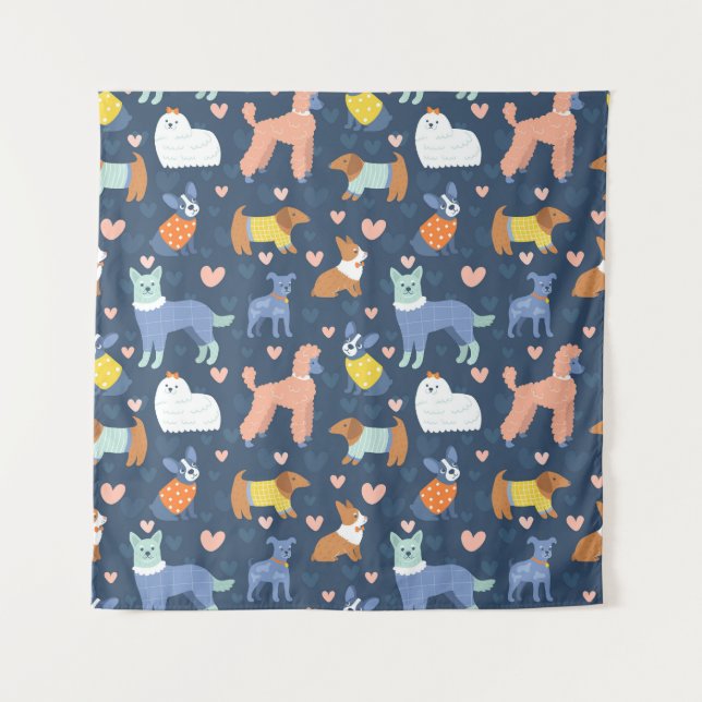 Tenture Halloween Spiders Web : Motif sans couture (Devant)