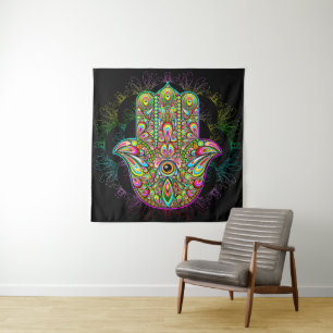Tenture Hamsa Fatma Main Psychedelic Art