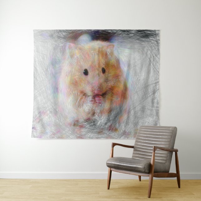 Tenture hamster animal artistique (En situation (horizontale))