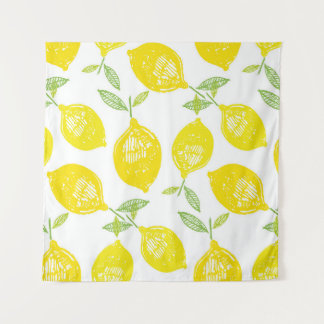 Tenture Hand drawn doodle tropical fruit pattern backgroun