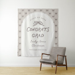 Tenture Hand Drawn Whimsical Congrats Grad Party Backdrop