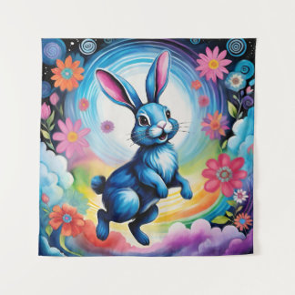 Tenture Happy Blue Bunny Dream Joy