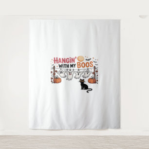 Tenture Happy Boo Day Ghost Cat PNG - Éffrayant mignon sur
