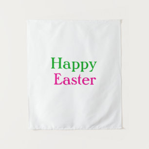 Tenture Happy easter boho vert rose enfants ajouter nom ti