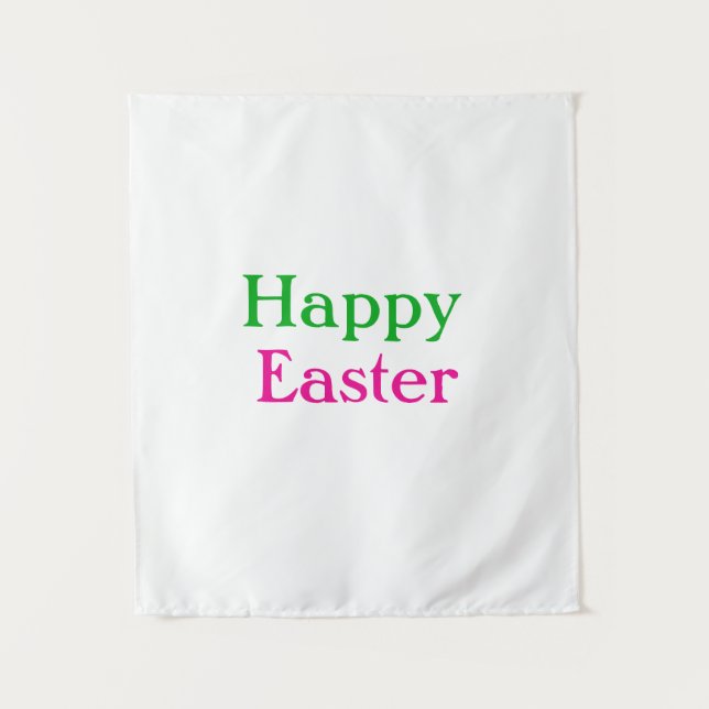 Tenture Happy easter boho vert rose enfants ajouter nom ti (Devant)