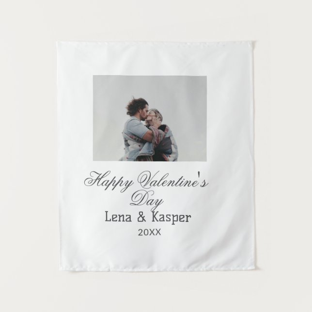 Tenture Happy Valentine's day couple photo modern simple t (Devant)