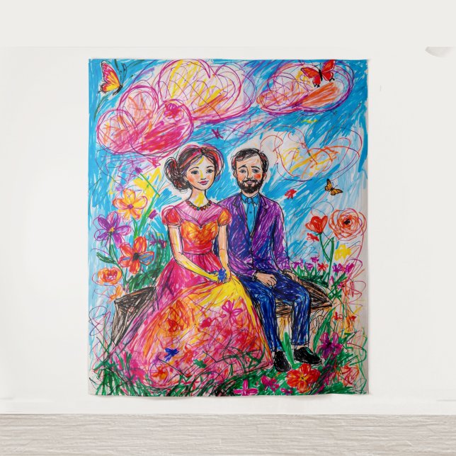 Tenture Harmonie en fleurs (Devant)