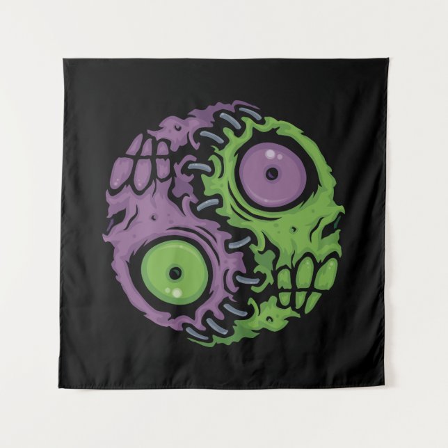 Tenture Harmonie undead : Symbole Zombie Yin Yang (Devant)