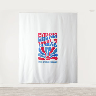Tenture Harris Walz 2024 Vintage Boho Super rouge rétro Bl