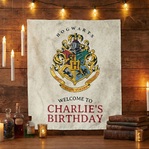 Tenture Harry Potter Armoiries de Poudlard Anniversaire