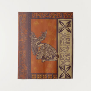 Tenture Hawaïen - Samoan - Danseuse polynésienne Hula