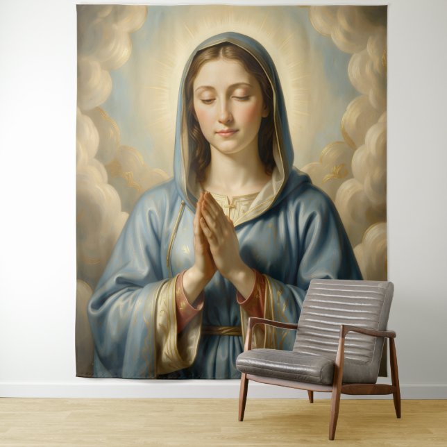 Tenture Heilige Mutter Gottes – Göttliche Liebe & Schutz (En situation)