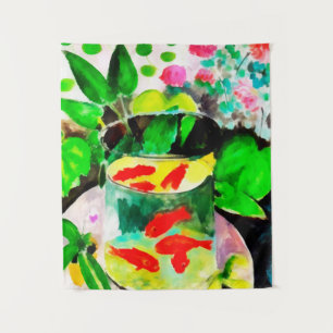 Tenture Henri Matisse, Le poisson rouge, dessin numérique