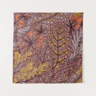 Tenture Herbes d'automne, vintage floral sans soudure.