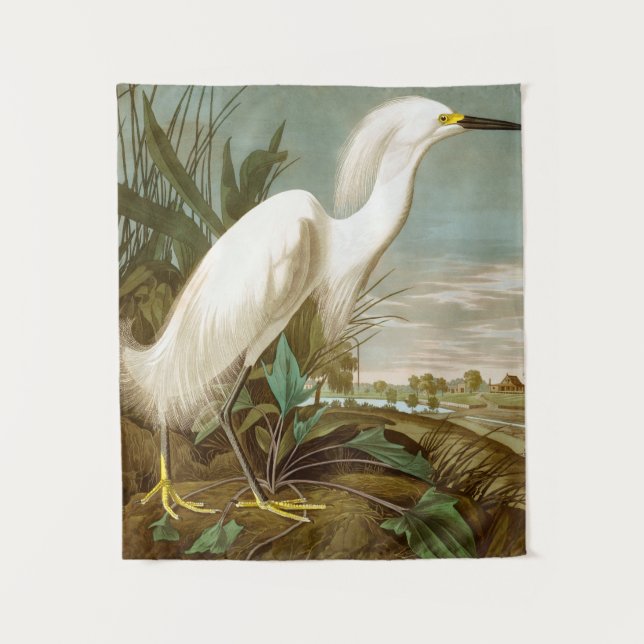 Tenture Héron blanc par John James Audubon (Devant)