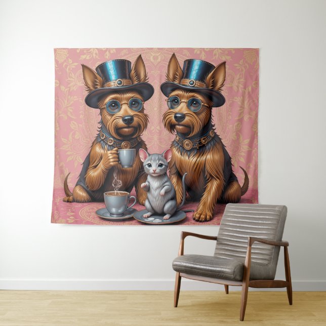Tenture Heure du thé Yerkish Terriers (En situation (horizontale))