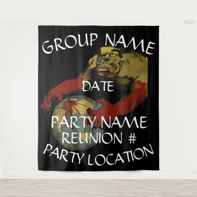 Tenture Heureuse soirée de dîner entre filles et garçons 2 (Devant)