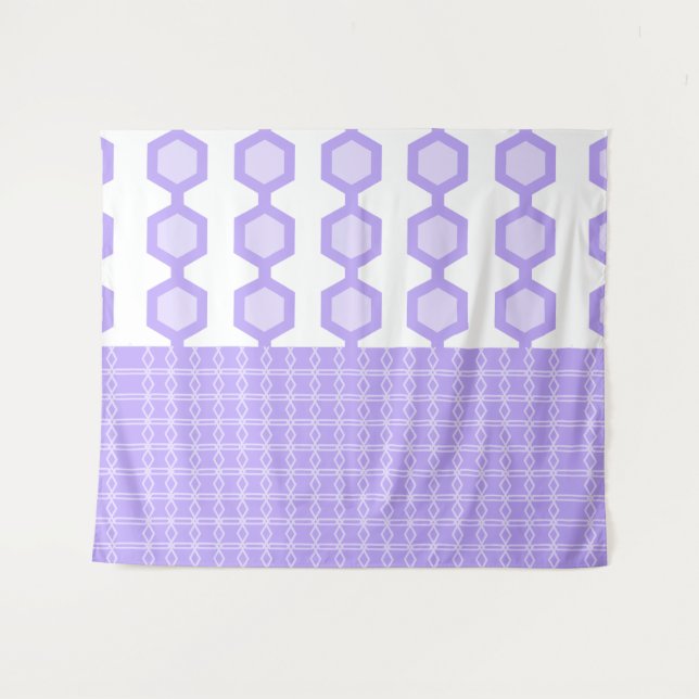 Tenture Hexagones modernes du milieu du siècle Pastel Lave (Devant (Horizontal))
