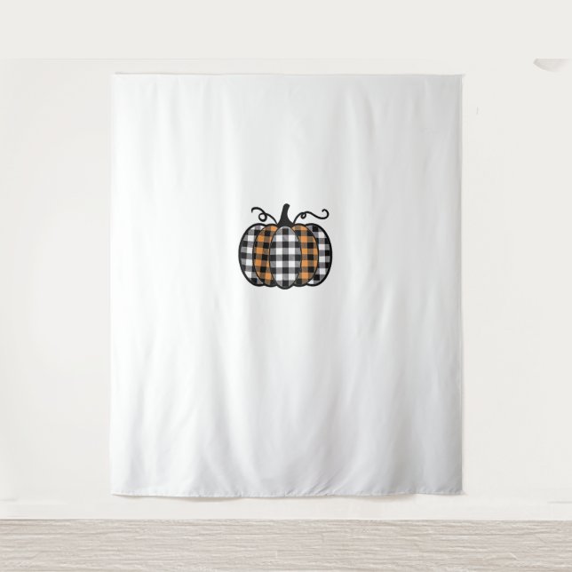 Tenture Hey Citrouille Buffalo Plaid pour l'automne automn (Devant)