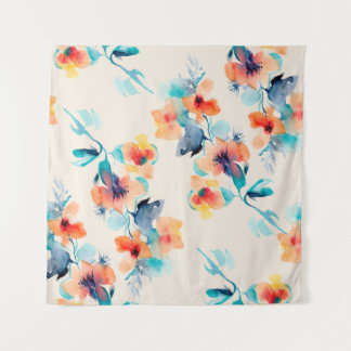 Tenture Hibiscus Flowers : Motif d'illustration aquarelle