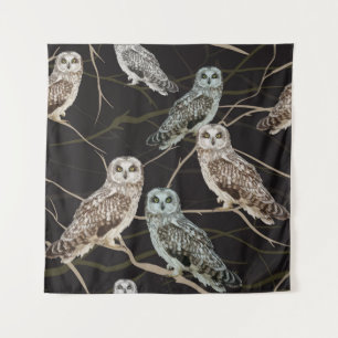 Tenture hibou assis sur une branche