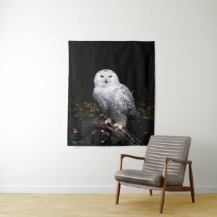 Tenture Hibou des neiges majestueux d'hiver