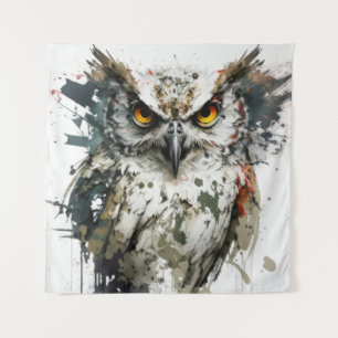 Tenture Hibou Portrait animal Peinture de la faune Forêt f