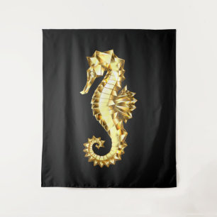 Tenture Hippocampe Polygonal Or