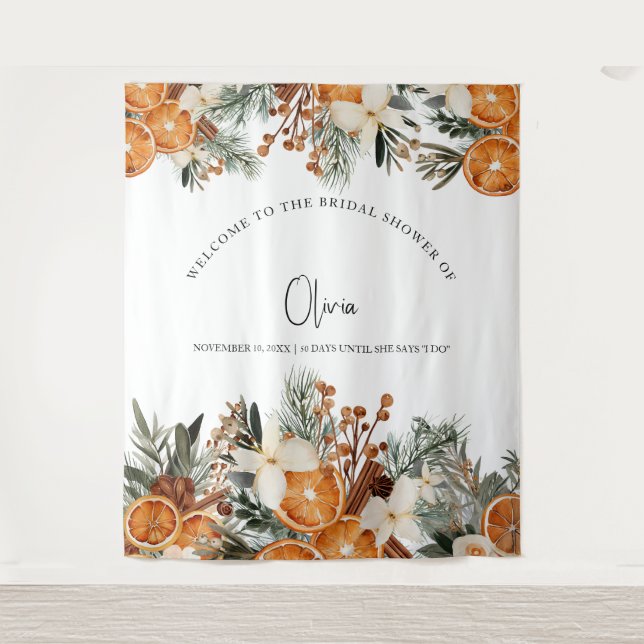 Tenture Hiver automne Fête des mariées Contexte Cabine pho (Devant)