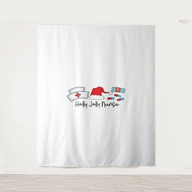 Tenture Holly Jolly Nurse, T-shirt classique d'Halloween (Devant)