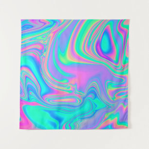 Tenture Holographie Iridescente : Neon Marbled Texture