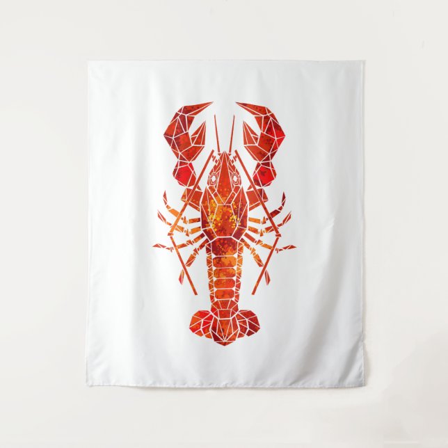 Tenture Homard polygonal rouge (Devant)