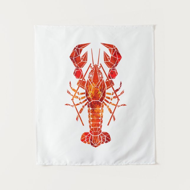 Tenture Homard polygonal rouge (Devant)